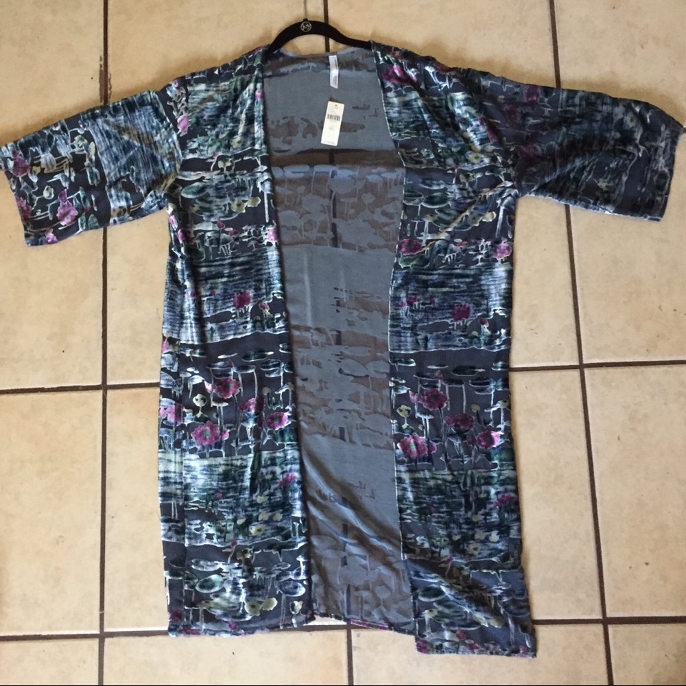Anthropologie cut velvet kimono, one size